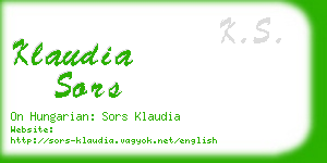 klaudia sors business card